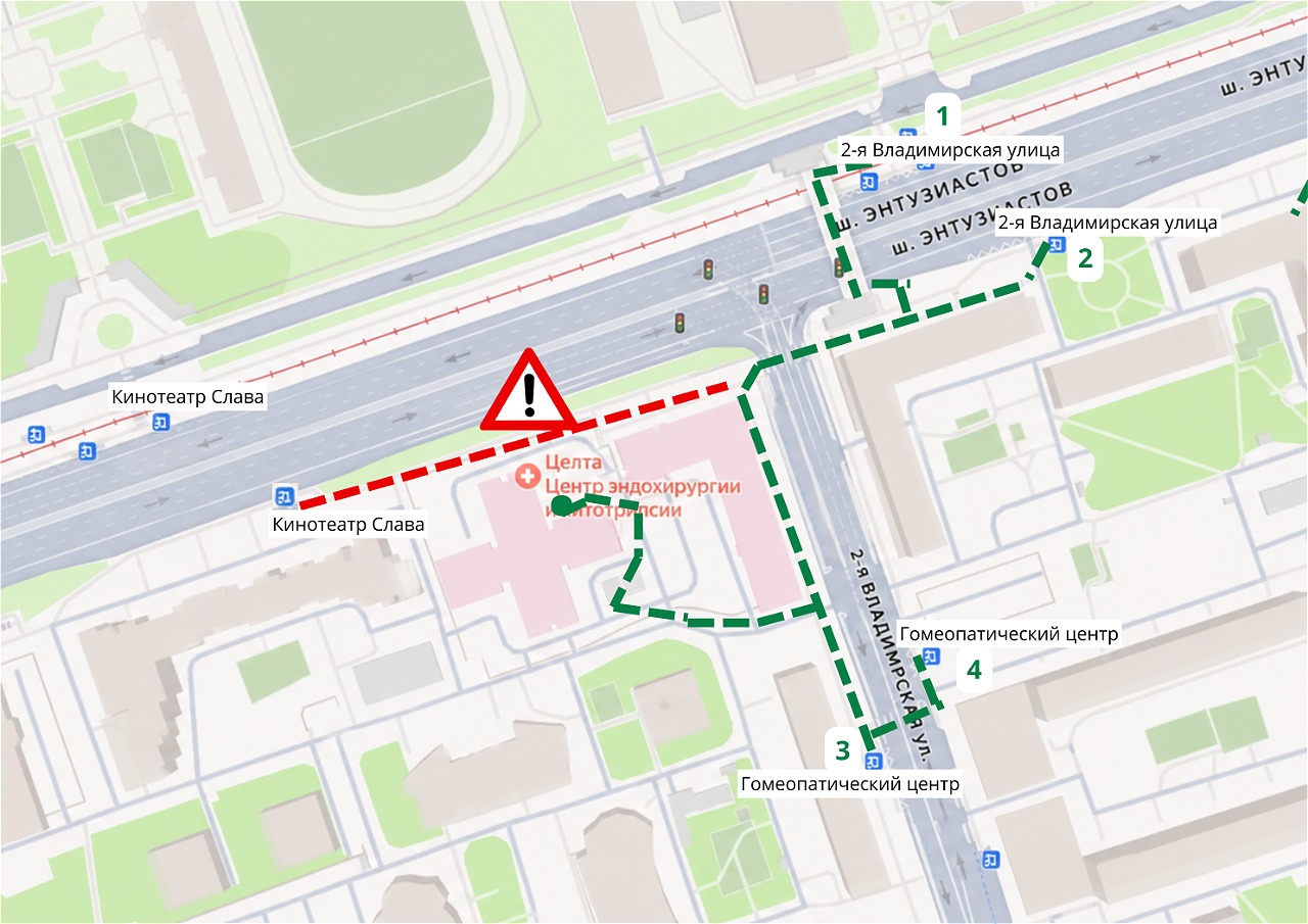 Схема проезда клиника ЦЭЛТ